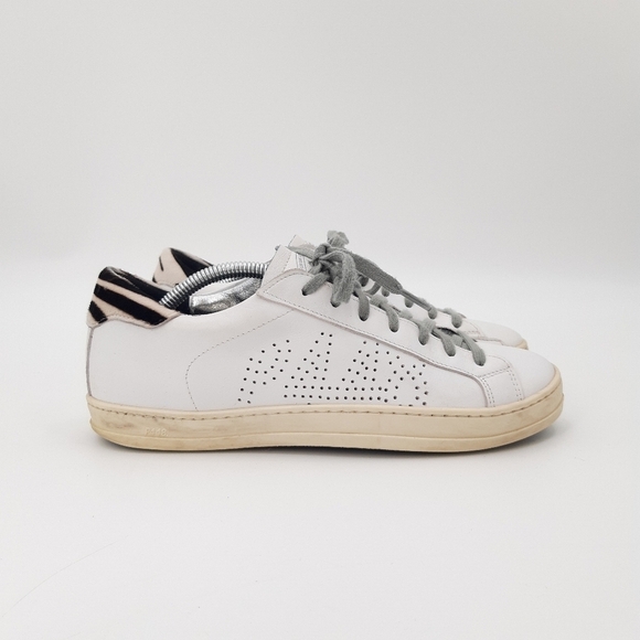 P448 | John Sneaker in White, Zebra - Picture 1 of 14